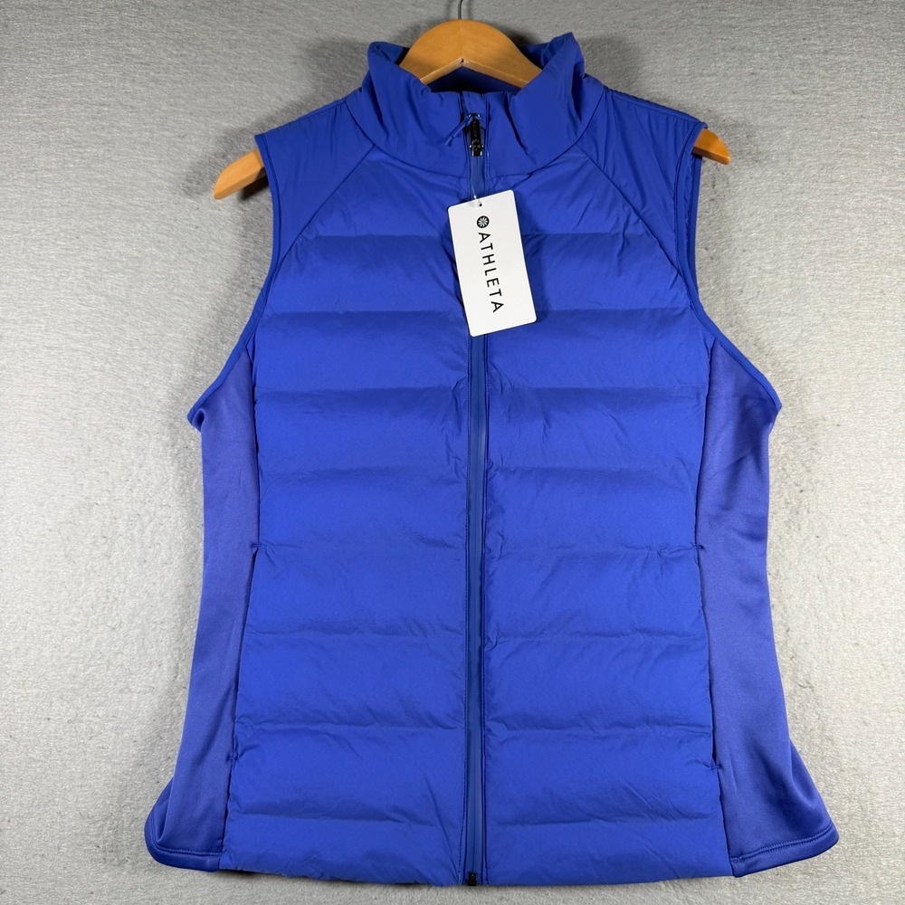 Athleta Inlet Vest 2.0 Blue Primaloft Insulated Wind Resistant 768928-00 Women L